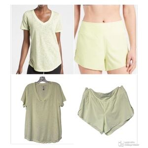 Athleta shirt and running shorts bundle